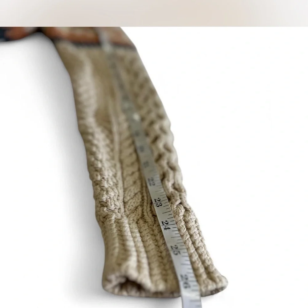 L.L.Bean Signature Cotton Fisherman Tunic Sweater Fair Isle Cable-knit Woman SM - Picture 8 of 9